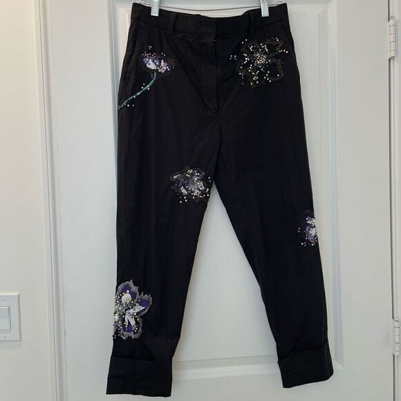 3.1 Phillip Lim Cropped Embroidered Pants size 6 - Picture 1 of 5
